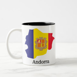Flaggen und Länder Andorra Zweifarbige Tasse