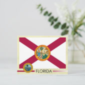 Flaggen und Siegel des Staates Florida Postkarte (Stehend Vorderseite)