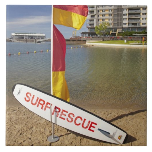 Flaggen und Surf-Rettungsboard Fliese (Vorderseite)