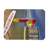 Flaggen und Surf-Rettungsboard Magnet (Horizontal)
