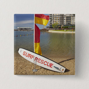 Flaggen und Surf-Rettungsbrett Button