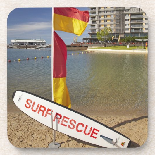Flaggen und Surfbrett Getränkeuntersetzer (Vorderseite)
