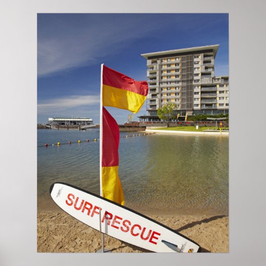 Flaggen und Surfbrett Poster (Vorne)