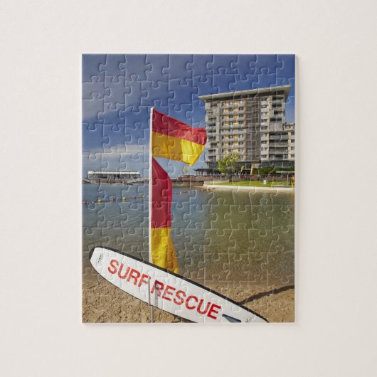 Flaggen und Surfbrett Puzzle (Vertikal)
