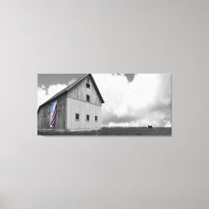 Flaggen unserer Bauern - Scheune mit Leinwanddruck