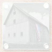 Flaggen unserer Bauern - Stall mit amerikanischer Glasuntersetzer (Rückseite)