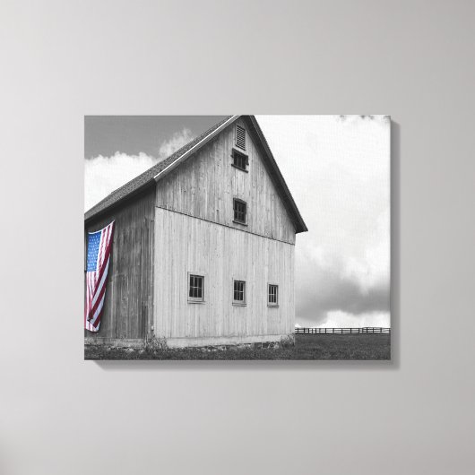 Flaggen unserer Bauern - Stall mit amerikanischer  Leinwanddruck (Vorderseite)