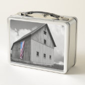 Flaggen unserer Bauern - Stall mit amerikanischer Metall Brotdose (Rückseite)