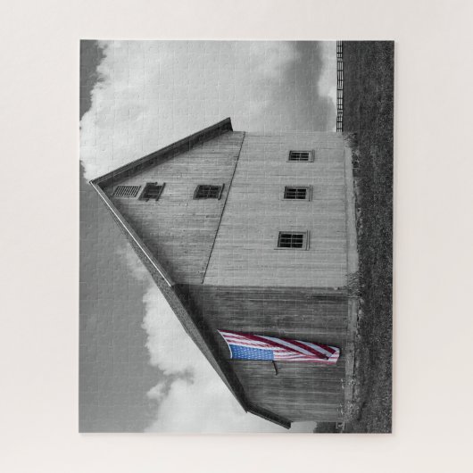 Flaggen unserer Bauern - Stall mit amerikanischer  Puzzle (Vertikal)