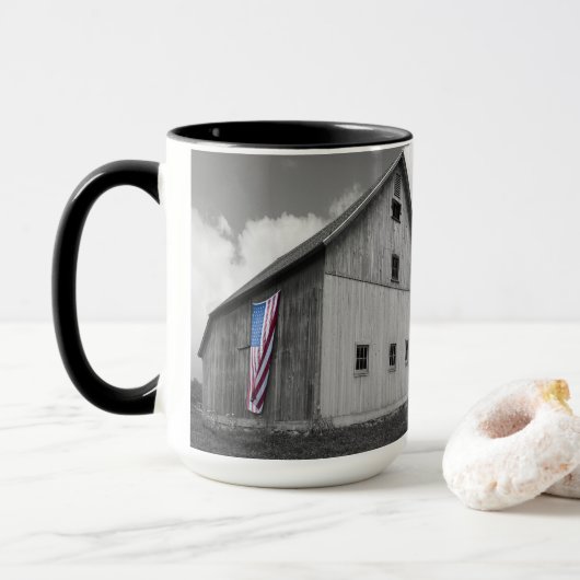 Flaggen unserer Bauern - Stall mit amerikanischer  Tasse (Mit Donut)
