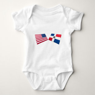Flaggen US u. der Dominikanischen Republik Baby Strampler
