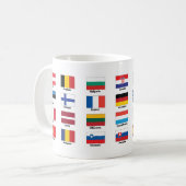 Flaggen von 28 europäischen Gewerkschaft Kaffeetasse (Vorderseite Links)