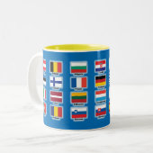 Flaggen von 28 europäischen Gewerkschaft Zweifarbige Tasse (Vorderseite Links)