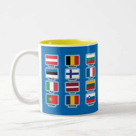 Flaggen von 28 europäischen Gewerkschaft Zweifarbige Tasse (Links)