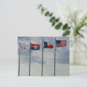 Flaggen von Ft Worth, Dallas, Texas Staat und US-F Postkarte (Stehend Vorderseite)