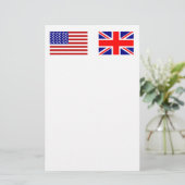Flaggen von Großbritannien und den USA Side Briefpapier (Stehend Vorderseite)