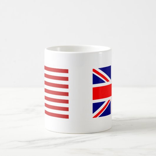 Flaggen von Großbritannien und den USA Side Kaffeetasse (Mittel)