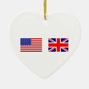 Flaggen von Großbritannien und den USA Side Keramikornament