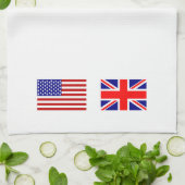 Flaggen von Großbritannien und den USA Side Küchentuch (Gefaltet)