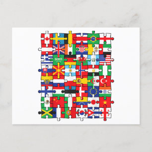 Flaggen von Ländern der internationalen Flagge Feiertagspostkarte