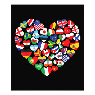 Flaggen von Ländern der internationalen Flagge Fotodruck