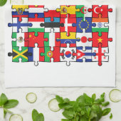 Flaggen von Ländern der internationalen Flagge Geschirrtuch (Gefaltet)