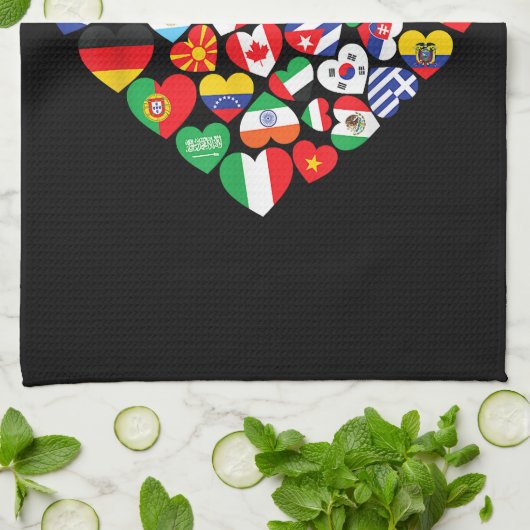 Flaggen von Ländern der internationalen Flagge Geschirrtuch (Gefaltet)