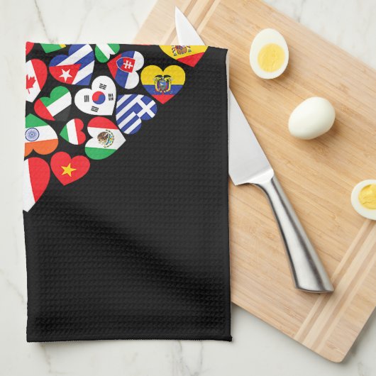 Flaggen von Ländern der internationalen Flagge Geschirrtuch (Viertel Falte)