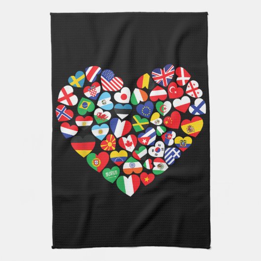 Flaggen von Ländern der internationalen Flagge Geschirrtuch (Vertikal)