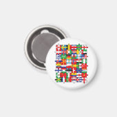 Flaggen von Ländern der internationalen Flagge Magnet (Vorderseite/Rückseite)