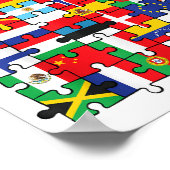 Flaggen von Ländern der internationalen Flagge Poster (Ecke)