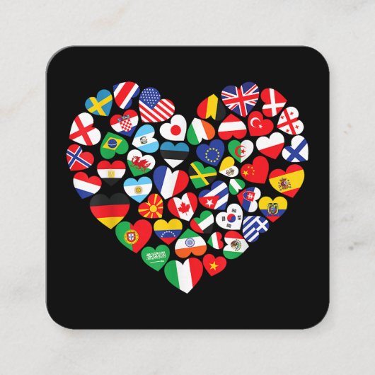 Flaggen von Ländern der internationalen Flagge Quadratische Visitenkarte (Vorderseite)