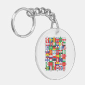 Flaggen von Ländern der internationalen Flagge Schlüsselanhänger (Vorderseite links)