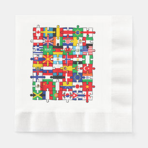 Flaggen von Ländern der internationalen Flagge Serviette
