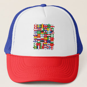 Flaggen von Ländern der internationalen Flagge Truckerkappe