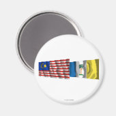 Flaggen von Malaysia und Penang Magnet (Vorderseite/Rückseite)