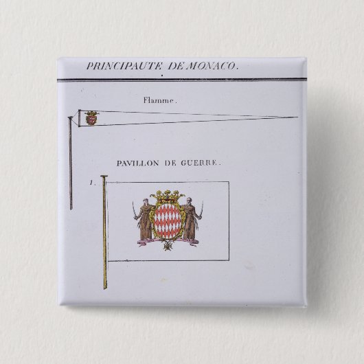 Flaggen von Monaco, von einem französischen Buch Button (Vorderseite)