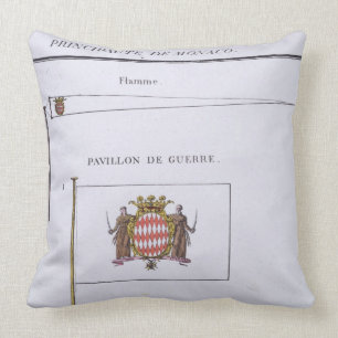 Flaggen von Monaco, von einem französischen Buch Kissen