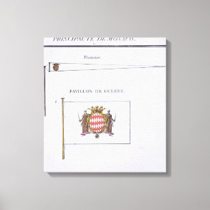 Flaggen von Monaco, von einem französischen Buch Leinwanddruck