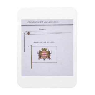 Flaggen von Monaco, von einem französischen Buch Magnet