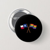 Flaggen von Pride Texas Design für stolze LGBT+ Te Button (Vorne & Hinten)