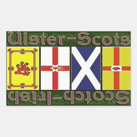 Flaggen von Schottland und Ulster Rechteckiger Aufkleber (Vorderseite)