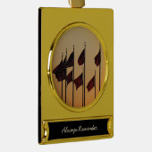 Flaggen von Sunset American Patriotic USA Banner-Ornament Gold (Rechts)