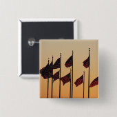 Flaggen von Sunset American Patriotic USA Button (Vorne & Hinten)