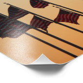 Flaggen von Sunset American Patriotic USA Fotodruck (Ecke)