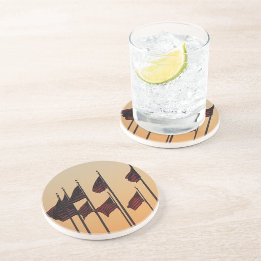 Flaggen von Sunset American Patriotic USA Getränkeuntersetzer (Seite)