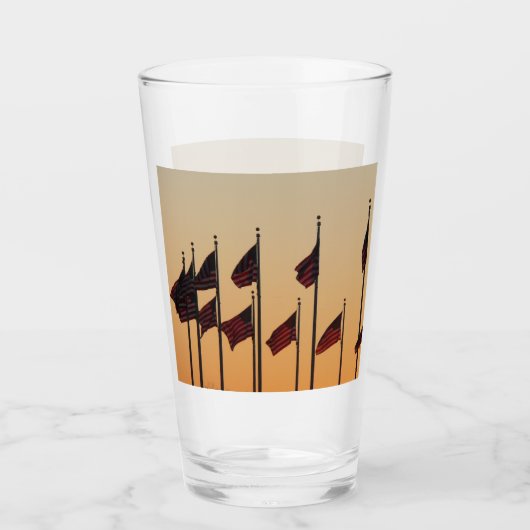 Flaggen von Sunset American Patriotic USA Glas (Vorderseite)