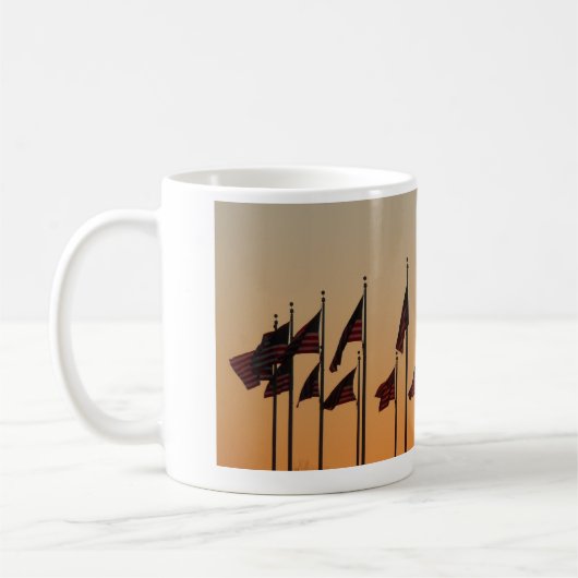 Flaggen von Sunset American Patriotic USA Kaffeetasse (Links)