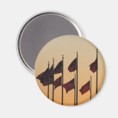 Flaggen von Sunset American Patriotic USA Magnet (Vorderseite/Rückseite)
