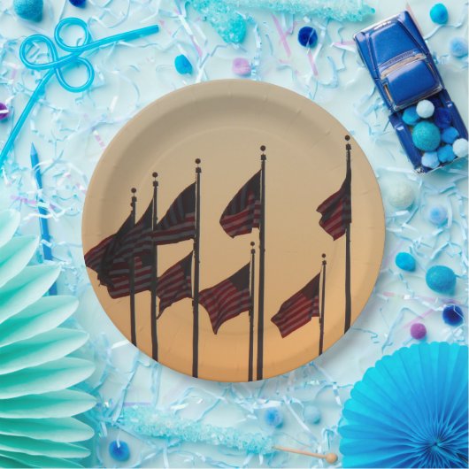 Flaggen von Sunset American Patriotic USA Pappteller (Party)